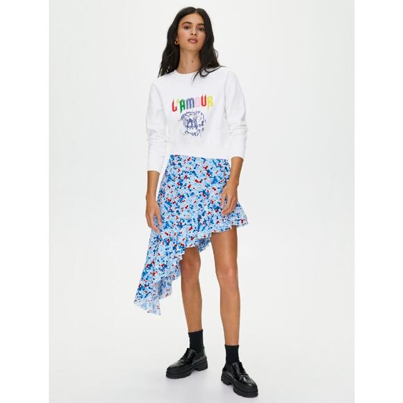 Aritzia Little Moon Posey Sweatshirt L’amour Graphic Print Crewneck Terry White - Picture 14 of 14